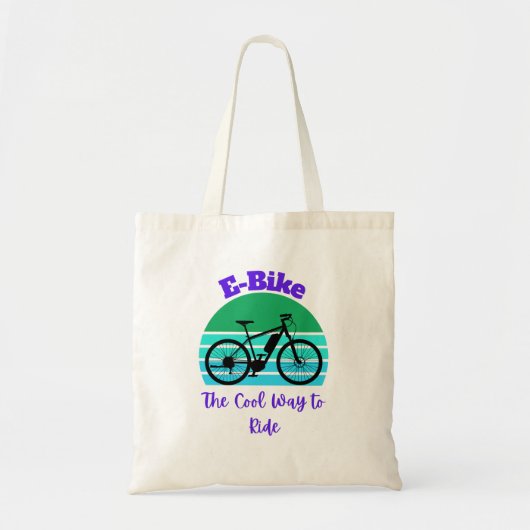 Eバイクでカッコいい進む トートバッグ (正面)