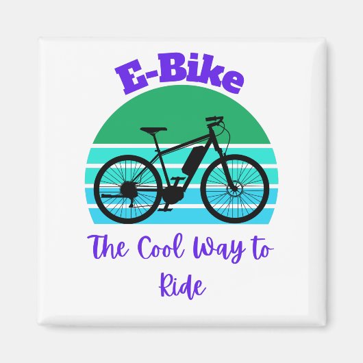Eバイクでカッコいい進む マグネット (正面)