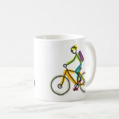 Eバイクの棒人間 コーヒーマグカップ (正面右)