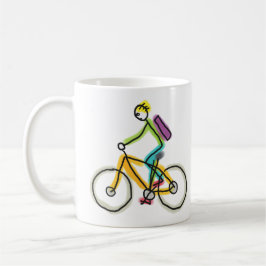 Eバイクの棒人間 コーヒーマグカップ
