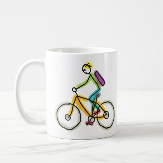 Eバイクの棒人間 コーヒーマグカップ (左)
