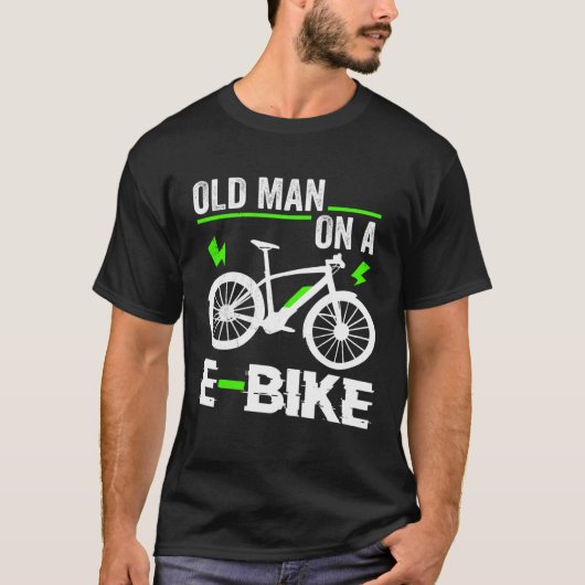Eバイクの老人スポーツバイク Tシャツ (正面)