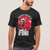 Eバイクもしくは自転車に乗る人EバイクことわざI Love Eサイクリング Tシャツ (正面)