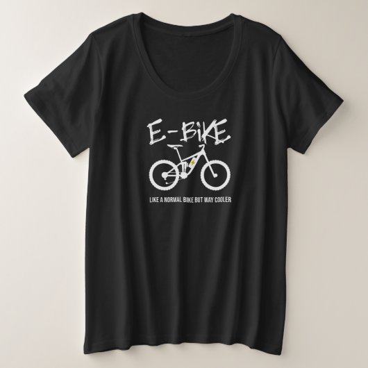 Eバイククールサイク用バイクよりもEバイクデザイン プラスサイズTシャツ (デザイン正面)