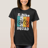 EバイクスクワッドEBikeチームEサイクリングレトロEバイク Tシャツ (正面)