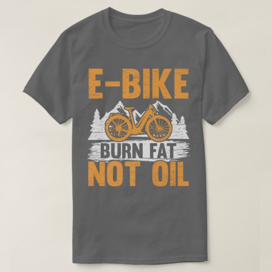 Eバイクバーン脂肪ではない油電気自転車 Tシャツ (デザイン正面)