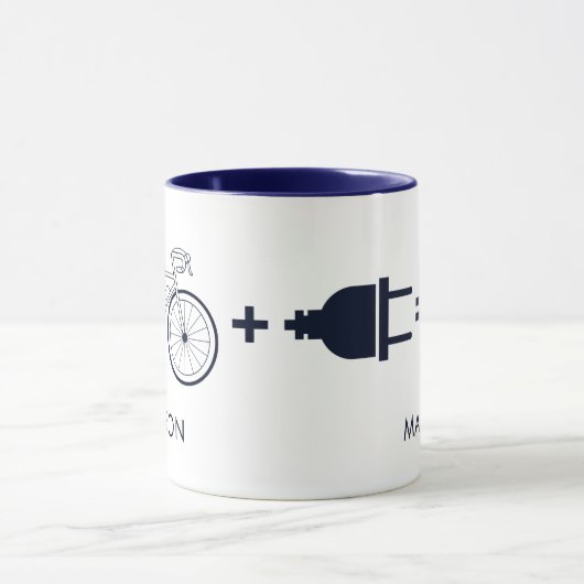 EバイクパーソナライズされたでGagサイクリストを幸せにする マグカップ (中央)