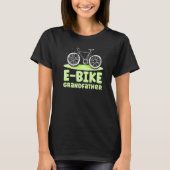 Eバイク祖父バイクもしくは自転車に乗る人電気サイクリングサイクリストG Tシャツ (正面)
