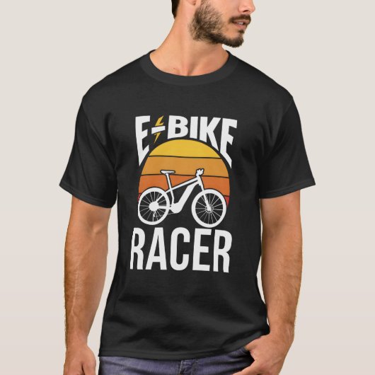 Eバイク レーサー サイクリスト サイクリング ライダー 電動 Tシャツ (正面)