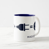 Eバイパーソナライズされたクで自転車が楽しい ツートーンマグカップ (正面右)