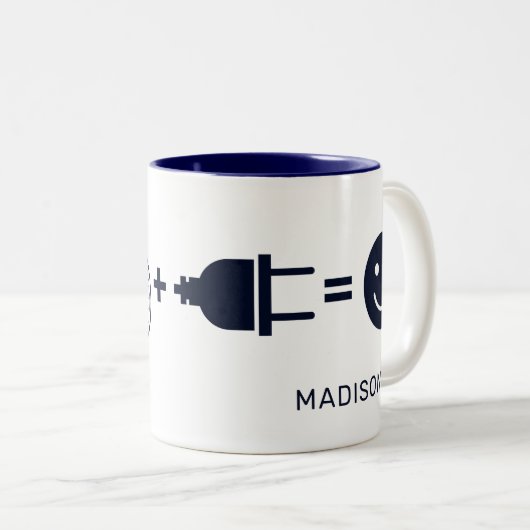 Eバイパーソナライズされたクで自転車が楽しい ツートーンマグカップ (正面右)