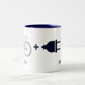 Eバイパーソナライズされたクで自転車が楽しい ツートーンマグカップ (中央)