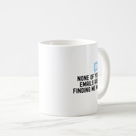 Eメールなし、同僚おもしろいギフトアイディア コーヒーマグカップ (正面右)