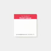 Eメール電話のデスク赤と白から ポストイット (正面)