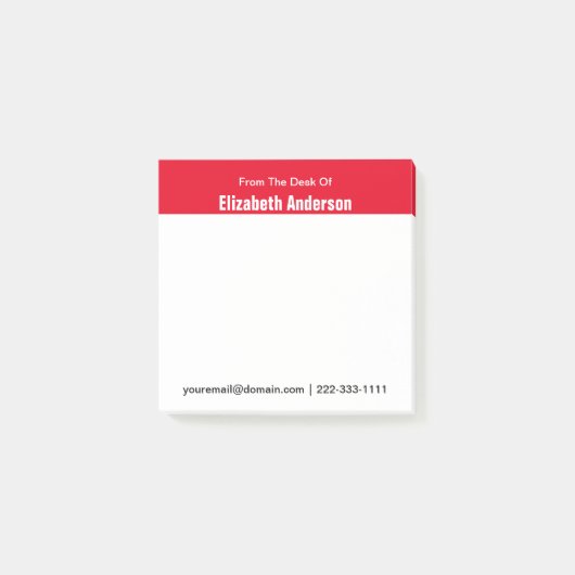 Eメール電話のデスク赤と白から ポストイット (正面)