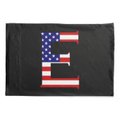 Eモノグラムがアメリカ国旗pccntにオーバーレイ 枕カバー (裏面)