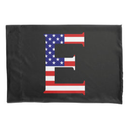 Eモノグラムがアメリカ国旗pccntにオーバーレイ 枕カバー