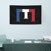 Eモノグラムはbk bnrcnt上のNLDフラグにオーバーレイ 横断幕 (トレードショー)