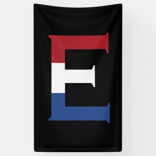 Eモノグラムはbk bnrcnt上のNLDフラグにオーバーレイ 横断幕 (縦)