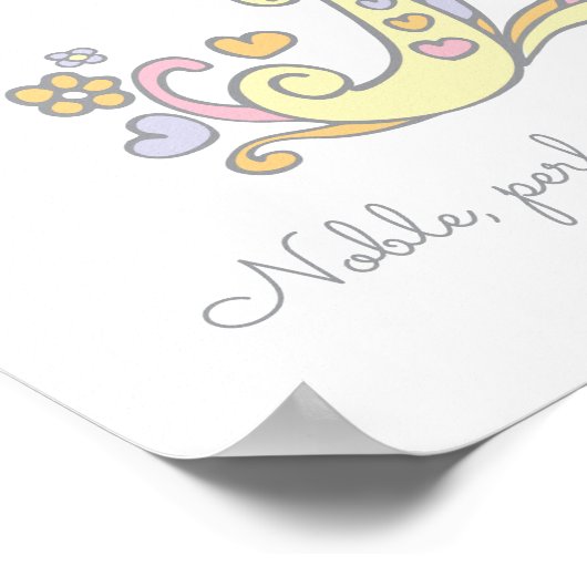 Eモノグラムアートエルシー女の子の名前の意味ポスター ポスター (角)