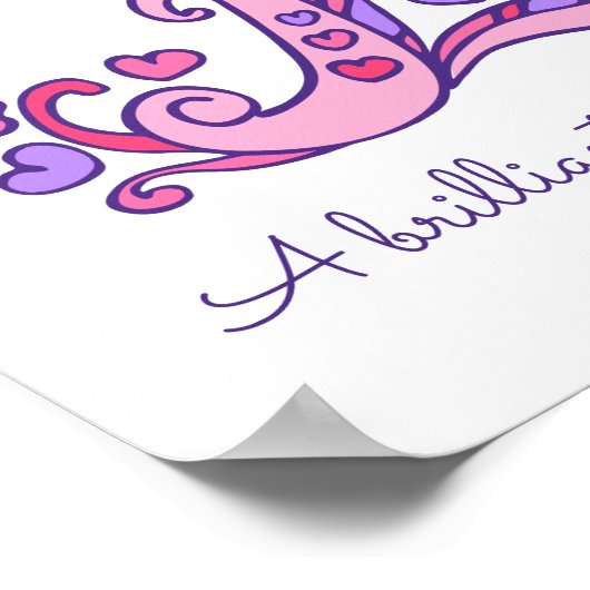 Eモノグラムアートエレナ女の子の名前の意味ポスター ポスター (角)