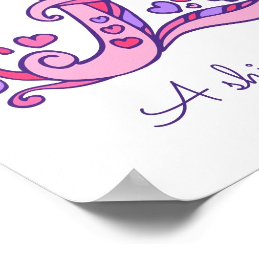 Eモノグラムアートエレノアの女の子の名前の意味ポスター ポスター (角)