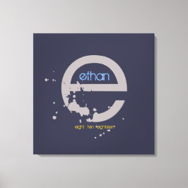 Eモノグラムイニシャルバーバルミツワーサインインボード キャンバスプリント