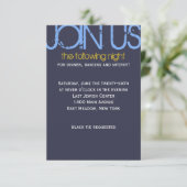 Eモノグラムイニシャルバーバルミツワーパーティーカード 招待状 (スタンド正面)