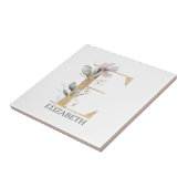 Eモノグラムパーソナライズされたフローラ タイル (側面)