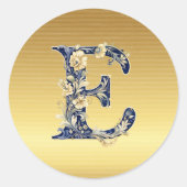 Eモノグラムフローラデザイン ラウンドシール (正面)