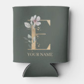 Eモノグラムフローラパーソナライズされたクーラーボックス 缶クーラー (正面)