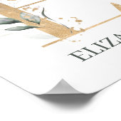 Eモノグラムフローラパーソナライズされたポスター ポスター (角)