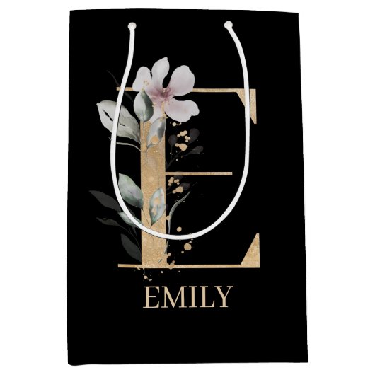 Eモノグラムフローラパーソナライズされた ミディアムペーパーバッグ (正面)