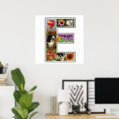 Eモノグラム独自の8カスタム枚フォトコラージュを作成 ポスター (ホームオフィス)