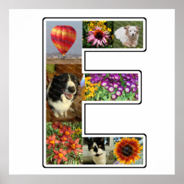 Eモノグラム独自の8カスタム枚フォトコラージュを作成 ポスター