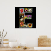 Eモノグラム独自の8フォトコラージブラックを作成 ポスター (キッチン)