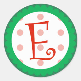 Eモノグラム(お洒落クリスマス) ラウンドシール