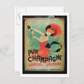 E広告ダメリーよりポスターの「Pur Champagne」 ポストカード (正面/裏面)