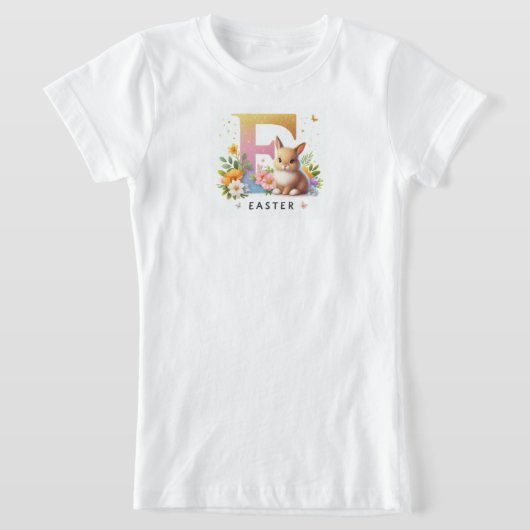E復活祭(バニーと花) Tシャツ (レイダウン)