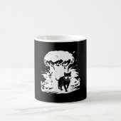 e社のサングラス歩く遠くに付きバッカス猫 コーヒーマグカップ (中央)