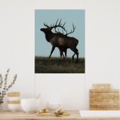 E14ブルエルクシルエットホーンオンザホライズン ポスター (キッチン)