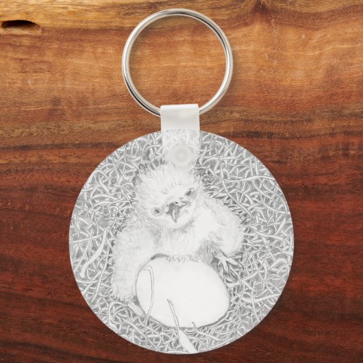 E14野生生物のベビーの保護イーグルレットという言葉を広げる キーホルダー (正面)