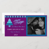 E2休日の木錘のクリスマスの写真カード シーズンカード (正面/裏面)