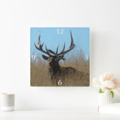 E26ブルエルク雑草の中に敷設 スクエア壁時計 (ホーム)