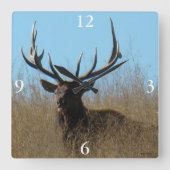 E26ブルエルク雑草の中に敷設 スクエア壁時計 (正面)