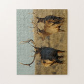 E28 シカの雄が立ち去る ジグソーパズル (縦)