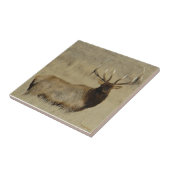 E30 大型の雄の鹿 ビッグブル タイル (側面)