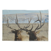 E45ブルエルクダブルヘッドショット 枕カバー (裏面)