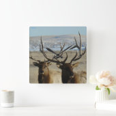 E45 Bullのオオシカは閉まります スクエア壁時計 (ホーム)