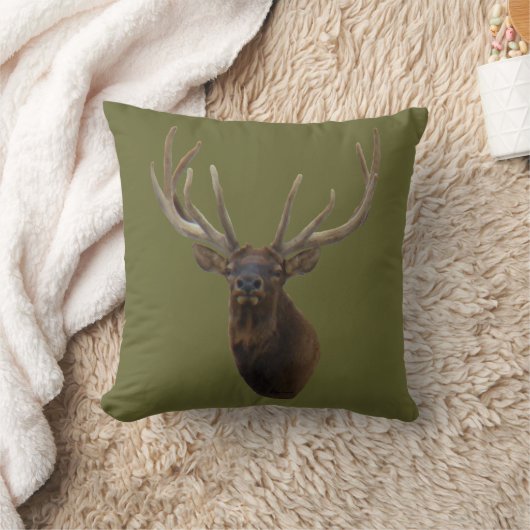E48 Bull Elk Head in Velvet クッション (ブランケット)